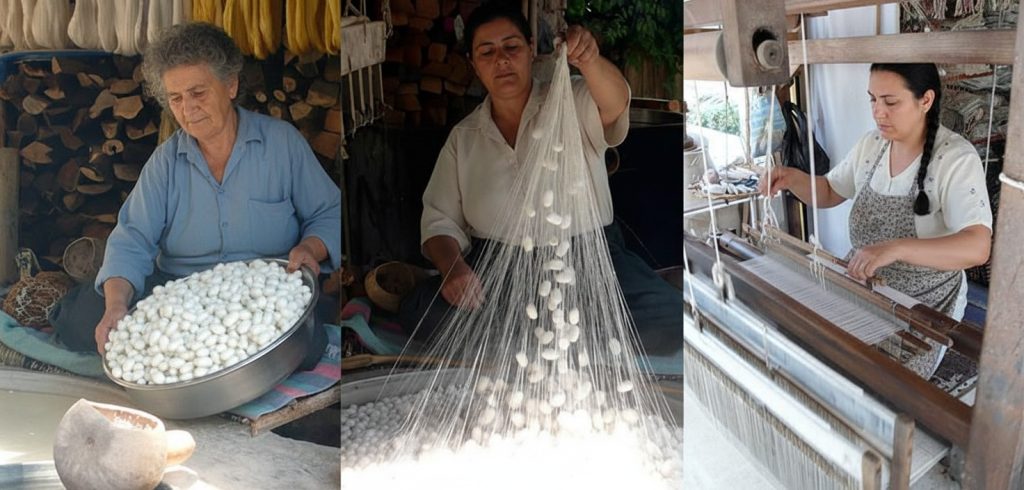 etape pour fabriquer la soie de mûrier