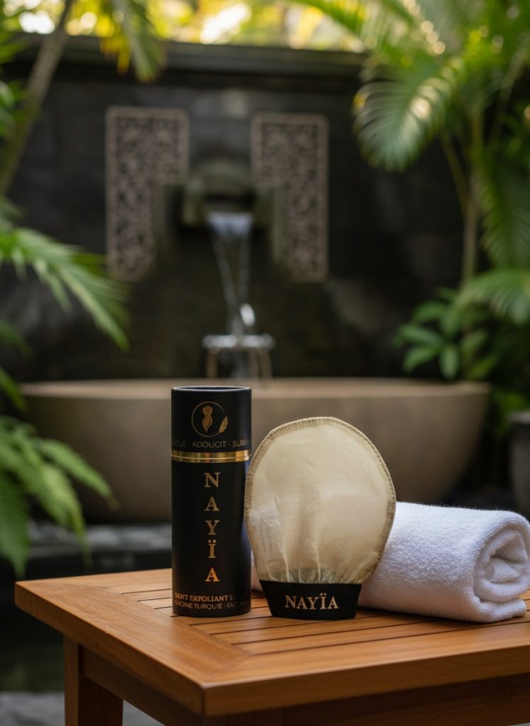 Gant exfoliant 100% en soie de mûrier