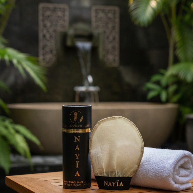 Gant exfoliant 100% en soie de mûrier