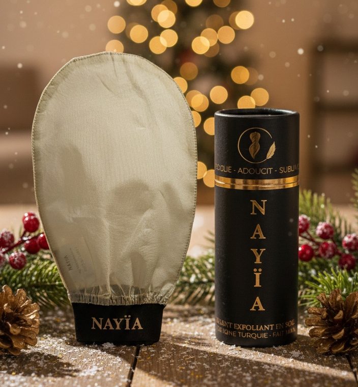 Gant exfoliant corps 100% en soie de mûrier