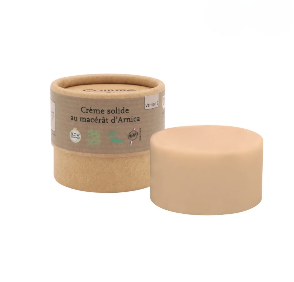 Macérât d'arnica Comme Avant présenté dans un emballage en carton recyclable